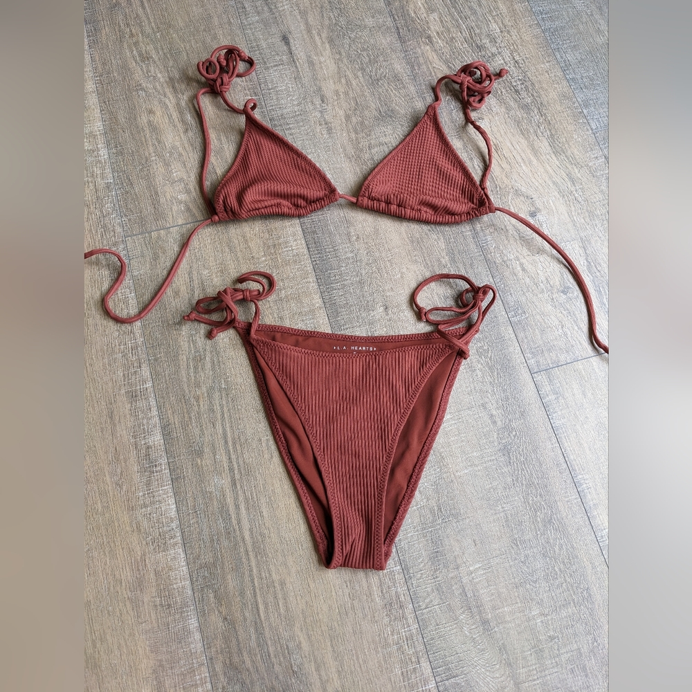 Pacsun LA hearts ribbed bikini